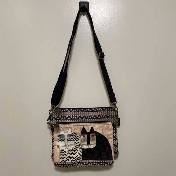 Laurel Burch Mythical Cats Feline Friends Double Canvas Shoulder Bags NWOT gift - Picture 2 of 11